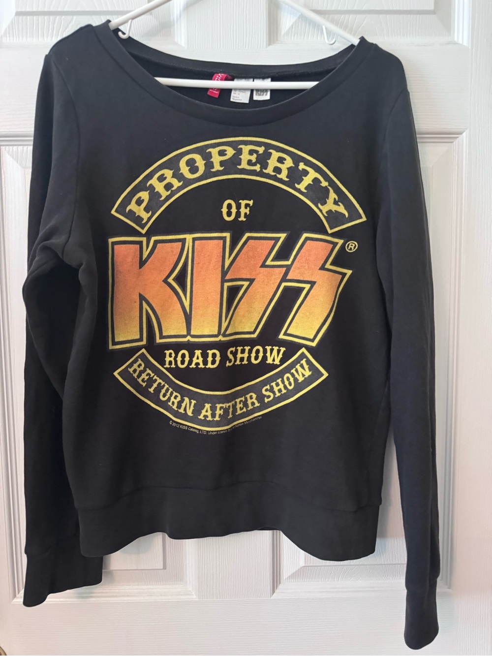 Kiss Black Sweatshirt with Yellow-Orange Logo